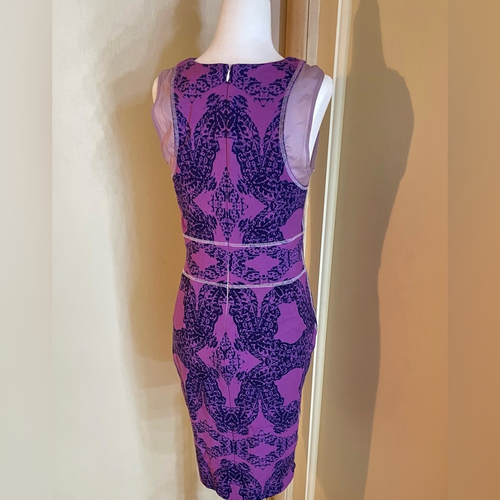 Tart Midi Dress Chic stretchy Brunch Ready size S in purple and blue  35” - Picture 3 of 4